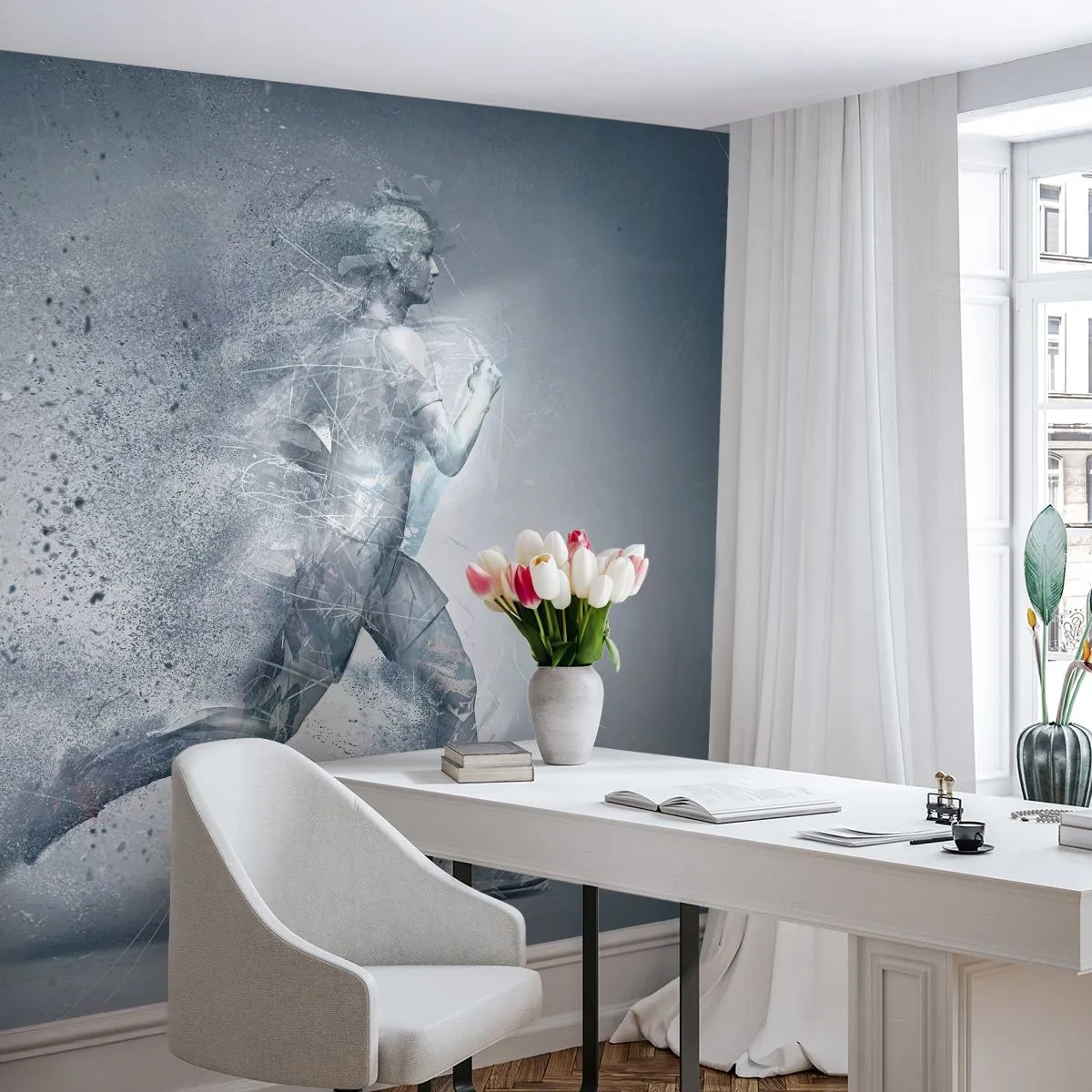 Fotomural Premium Canvas - Energía cristalina - Abstracción, Gráficos, Corredor - 350x256 cm