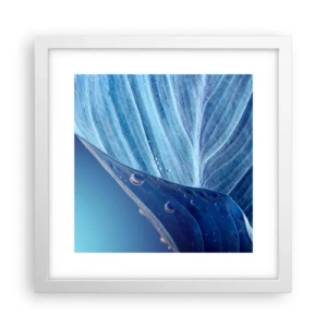 Póster en marco blanco - Gotas ocultas de azul - 30x30 cm