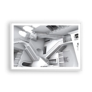 Póster en marco blanco - Paradojas del espacio - 91x61 cm