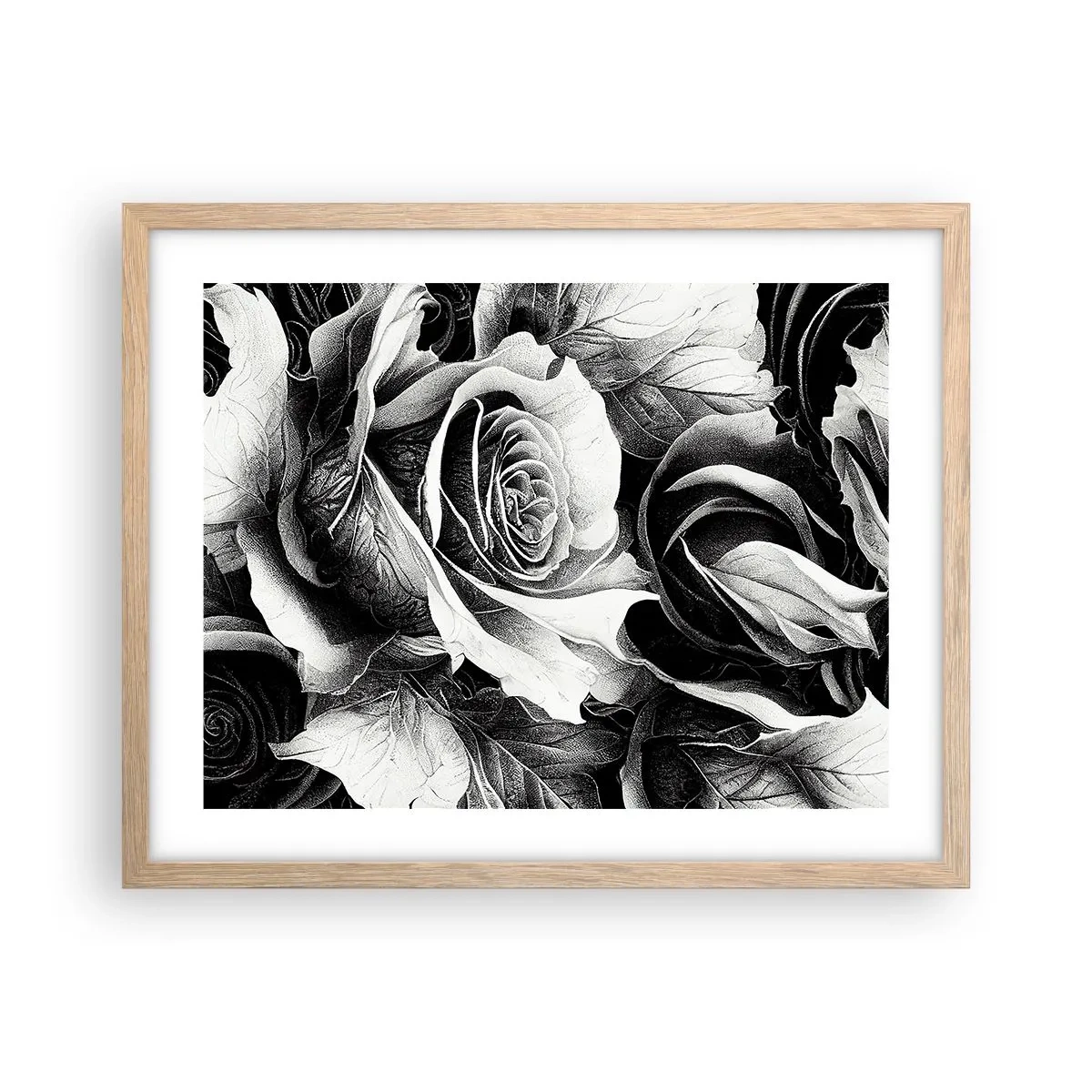 Póster en marco roble claro - Siempre como una reina - 50x40 cm