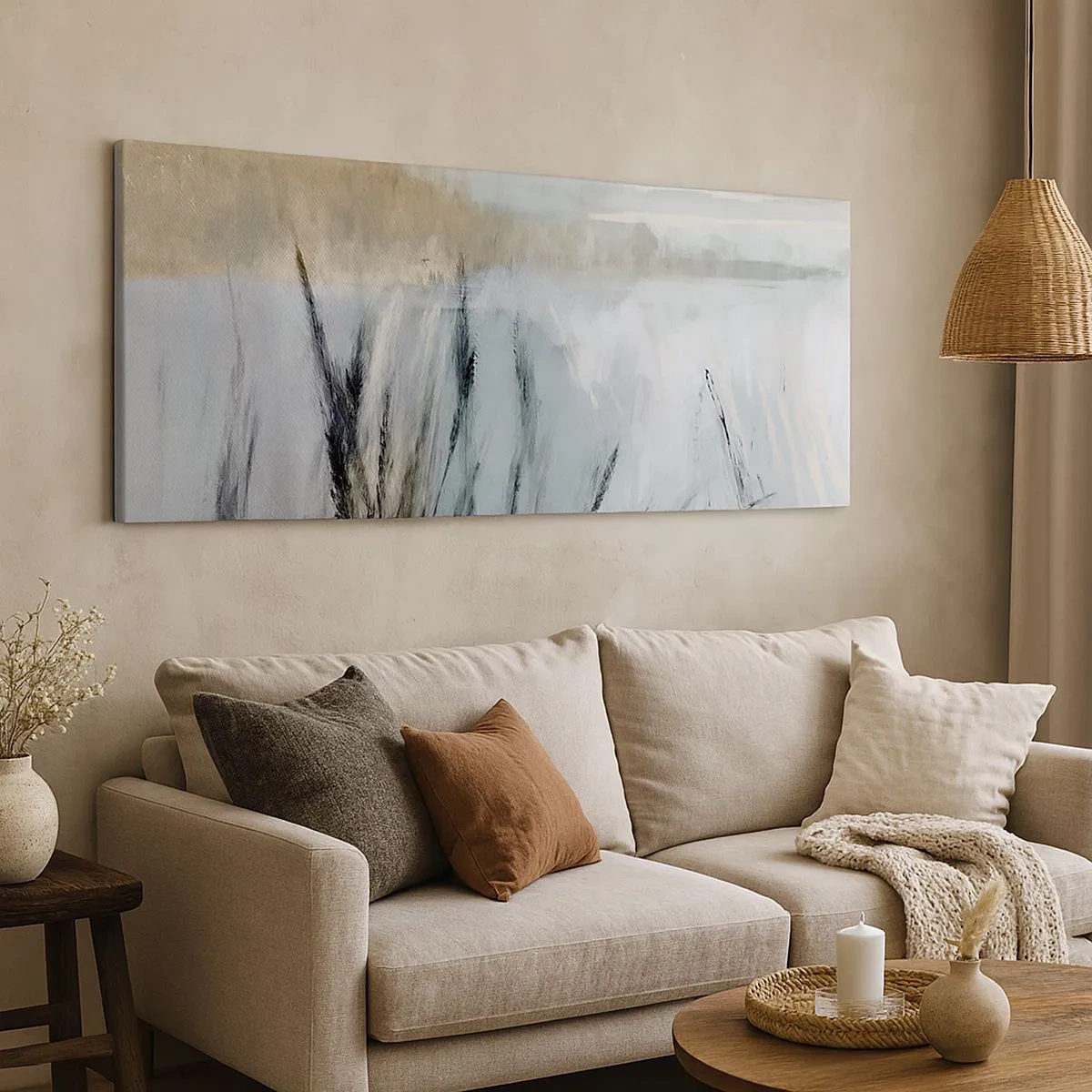 Cuadro sobre lienzo - Impresión de Imagen - Campos de invierno - 100x40 cm