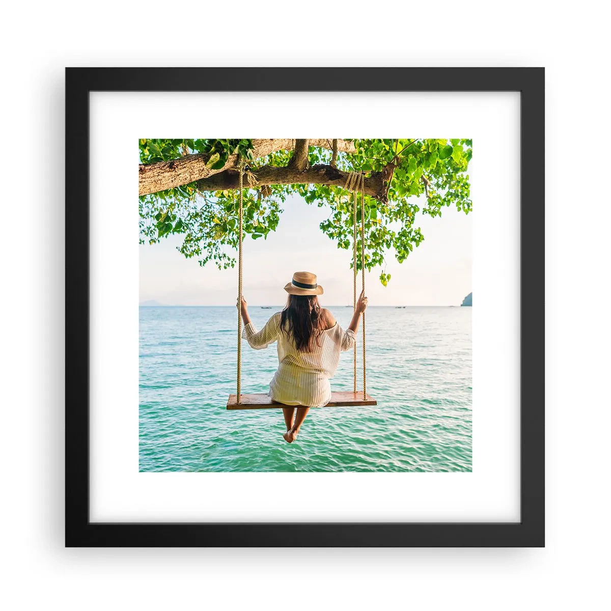 Póster en marco negro - La vida es bella - 30x30 cm