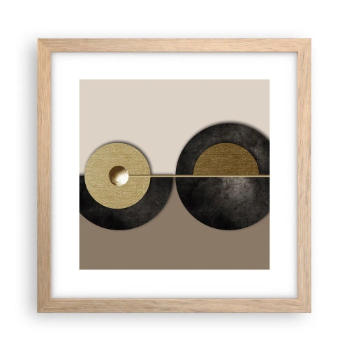 Póster en marco roble claro - Variaciones en torno a un círculo - 30x30 cm