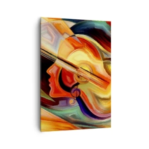 Cuadro sobre lienzo - Impresión de Imagen - Abstracción colorida inspirada en la música y la guitarra. - 70x100cm - Juego musical - Decoración de pared moderna para salón y dormitorio ARTTOR