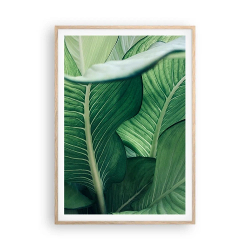Póster en marco roble claro - Vida intensamente verde - 70x100 cm
