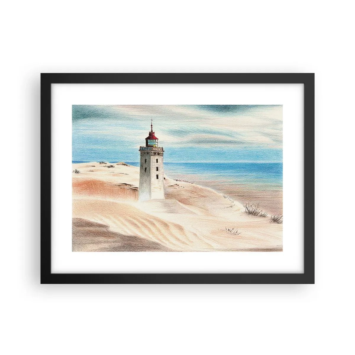 Póster en marco negro - Siempre mirando al mar - 40x30 cm