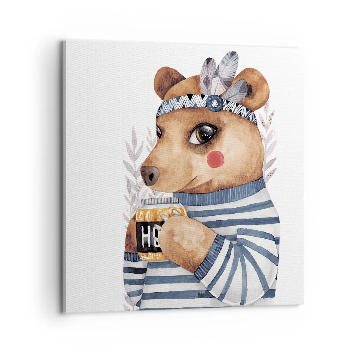 Cuadro sobre lienzo - Impresión de Imagen - Dulce oso - 60x60 cm