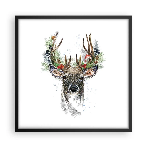 Póster en marco negro - Con vestimenta festiva - 50x50 cm