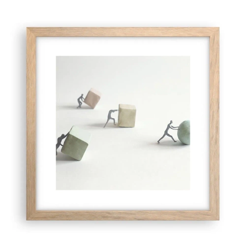 Póster en marco roble claro - El avance de la geometría - 30x30 cm