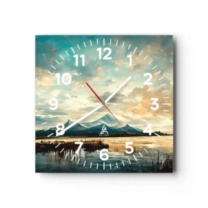 Reloj de pared - Reloj de vidrio - Bajo la protección del cielo - 30x30 cm