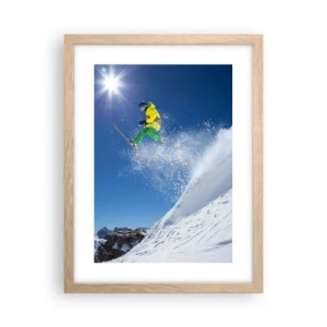 Póster en marco roble claro - Bailando con las montañas - 30x40 cm