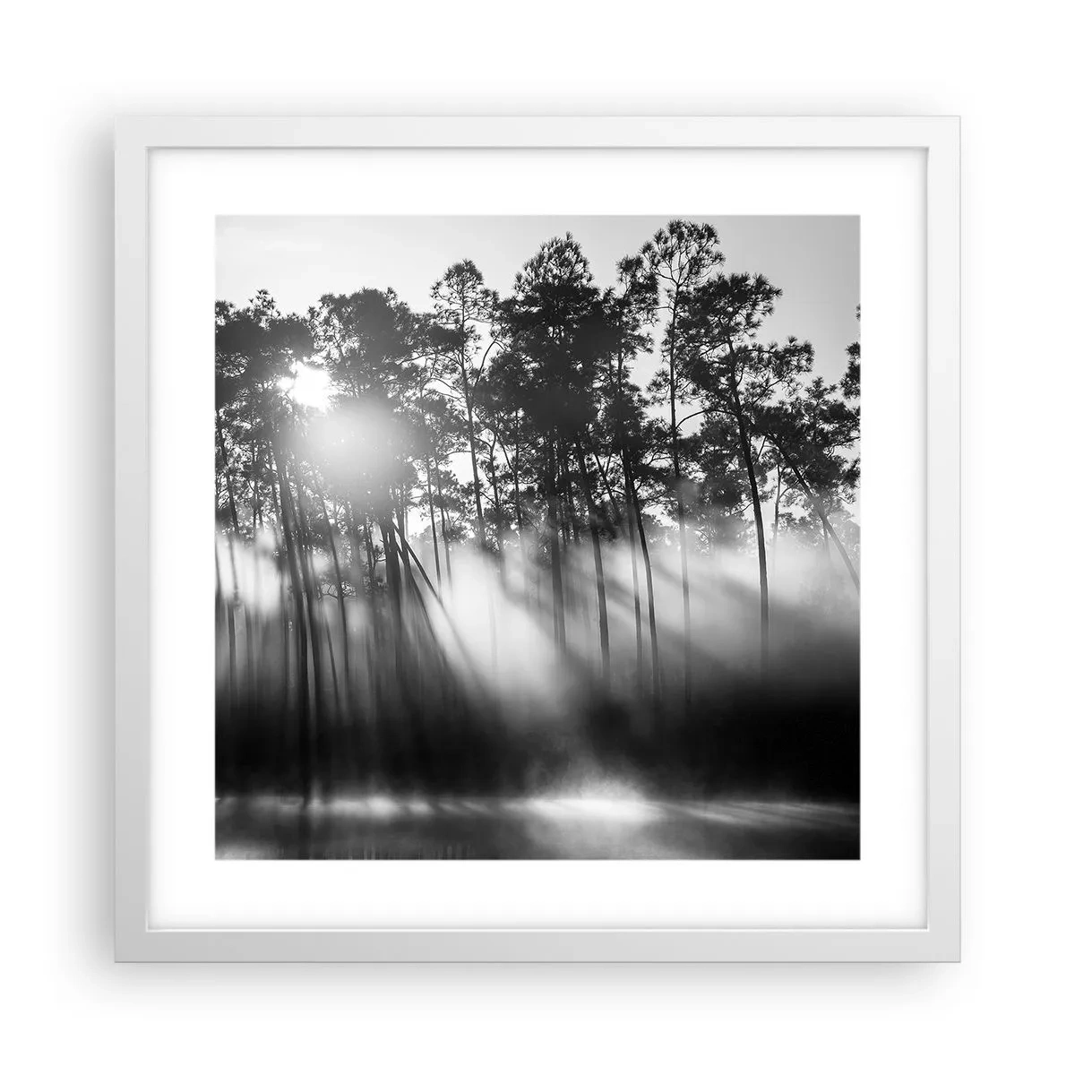 Póster en marco blanco - Sol imparable - 40x40 cm