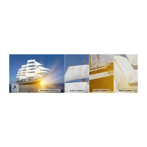 Muestra de fotomural Premium Sand - Su tiempo nunca pasará - Mar, Velero, Barco - 100x30 cm