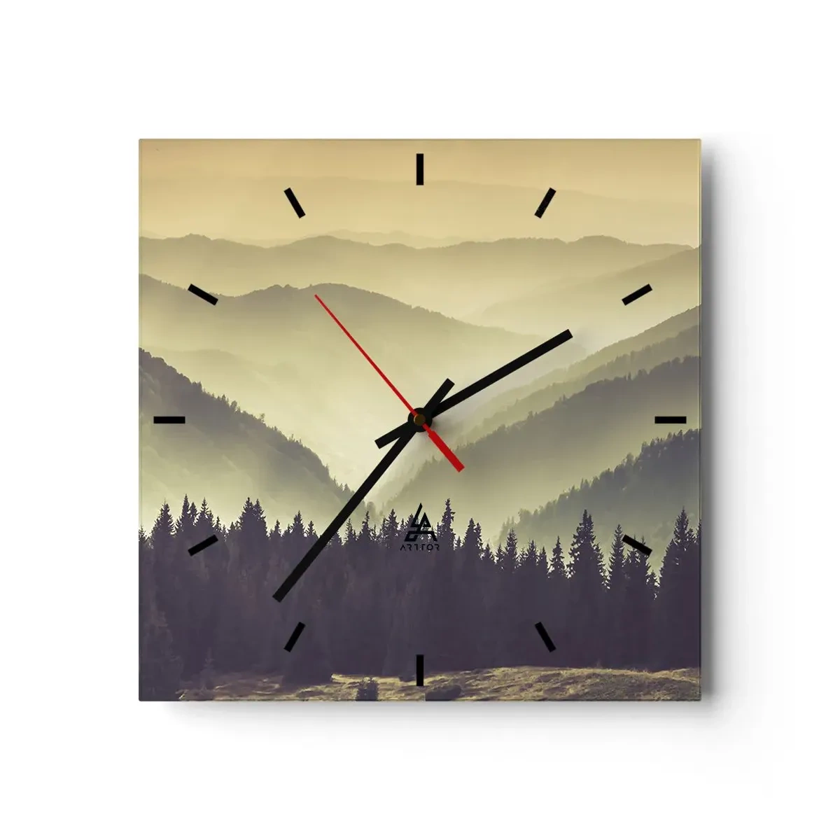 Reloj de pared - Reloj de vidrio - Más allá de las siete montañas... - 40x40 cm