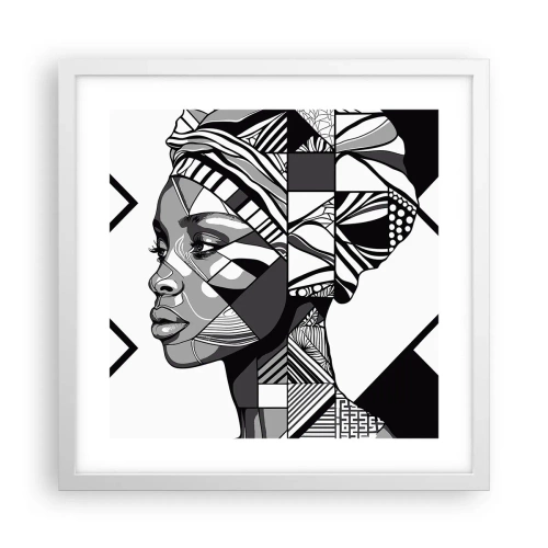Póster en marco blanco - Retrato étnico - 40x40 cm