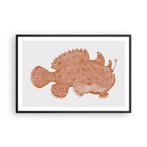 Póster en marco negro - Y sin embargo, un simple pez - 91x61 cm