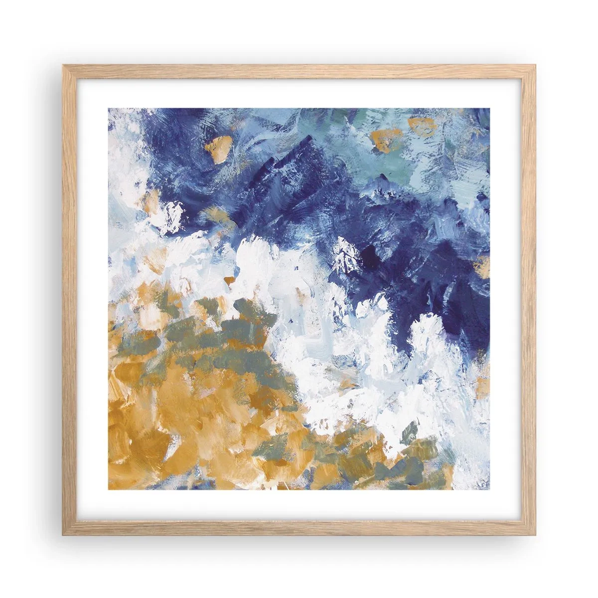 Póster en marco roble claro - Danza de los elementos - 50x50 cm