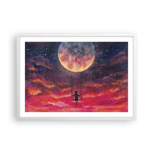 Póster en marco blanco - Disfrutar de las nubes - 70x50 cm