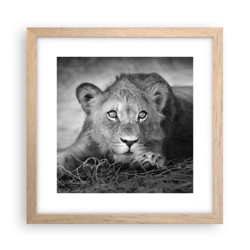 Póster en marco roble claro - Un cachorro real - 30x30 cm
