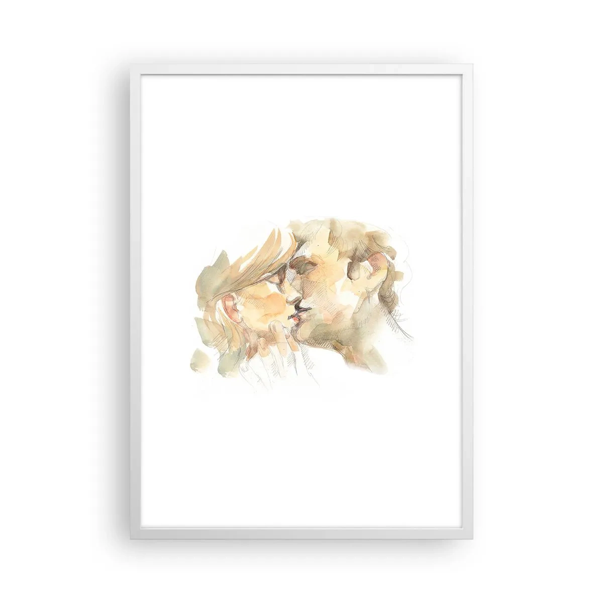 Póster en marco blanco - ¿La media naranja encontrada? - 50x70 cm