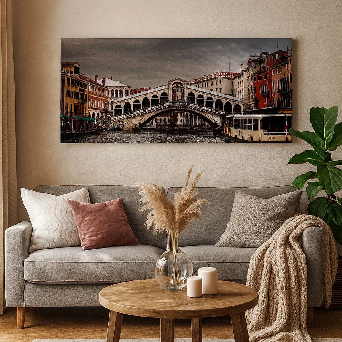 Cuadro sobre lienzo - Impresión de Imagen - Promesa de una velada veneciana - 100x40 cm