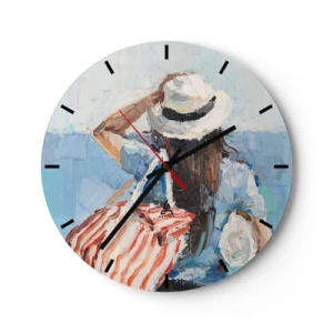 Reloj de pared - Reloj de vidrio - Bienvenida a tus vacaciones - 40x40 cm
