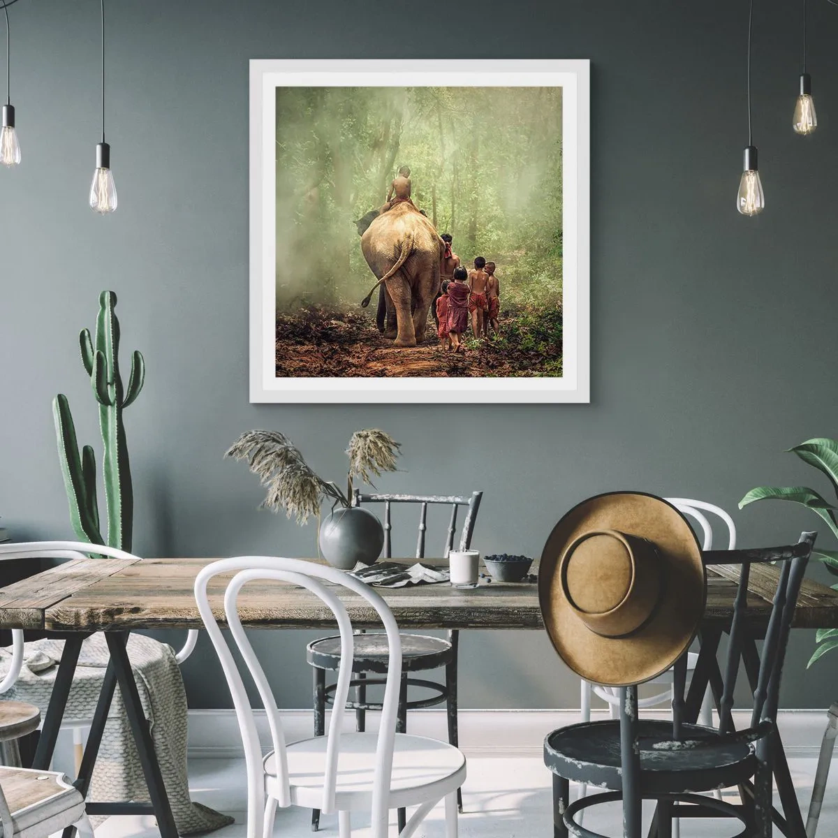 Póster en marco blanco - El nuevo libro de la selva - 40x40 cm