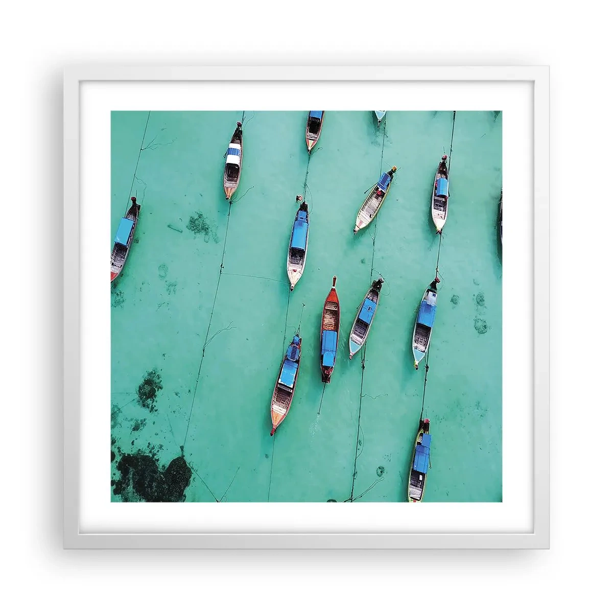 Póster en marco blanco - En alegre espera - 50x50 cm