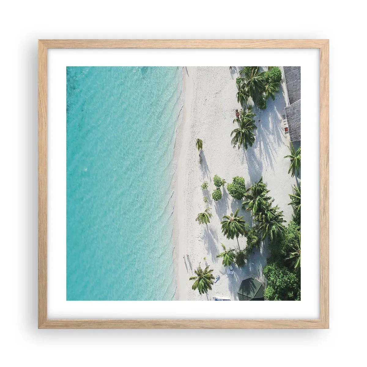 Póster en marco roble claro - Vacaciones en el paraíso - 50x50 cm