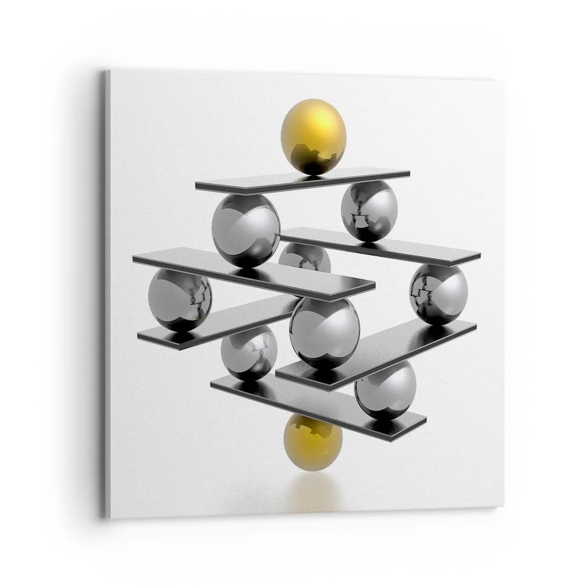 Cuadro sobre lienzo - Impresión de Imagen - Balance de oro y plata - 70x70 cm