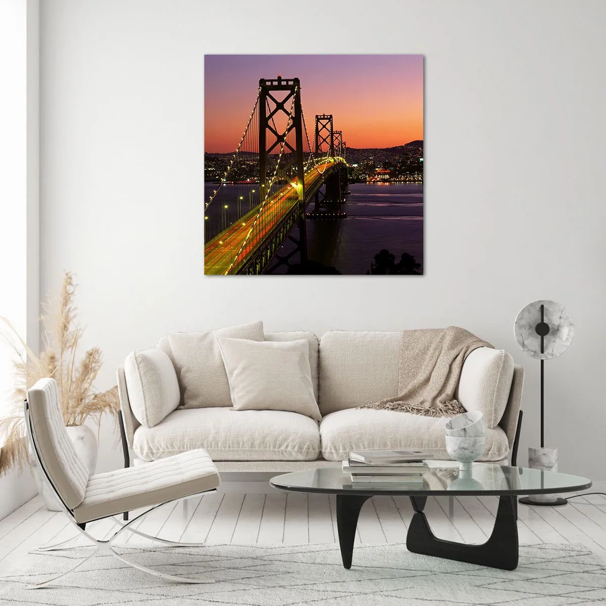 Cuadro sobre vidrio - Impresiones sobre Vidrio - Tarde violeta - 70x70 cm