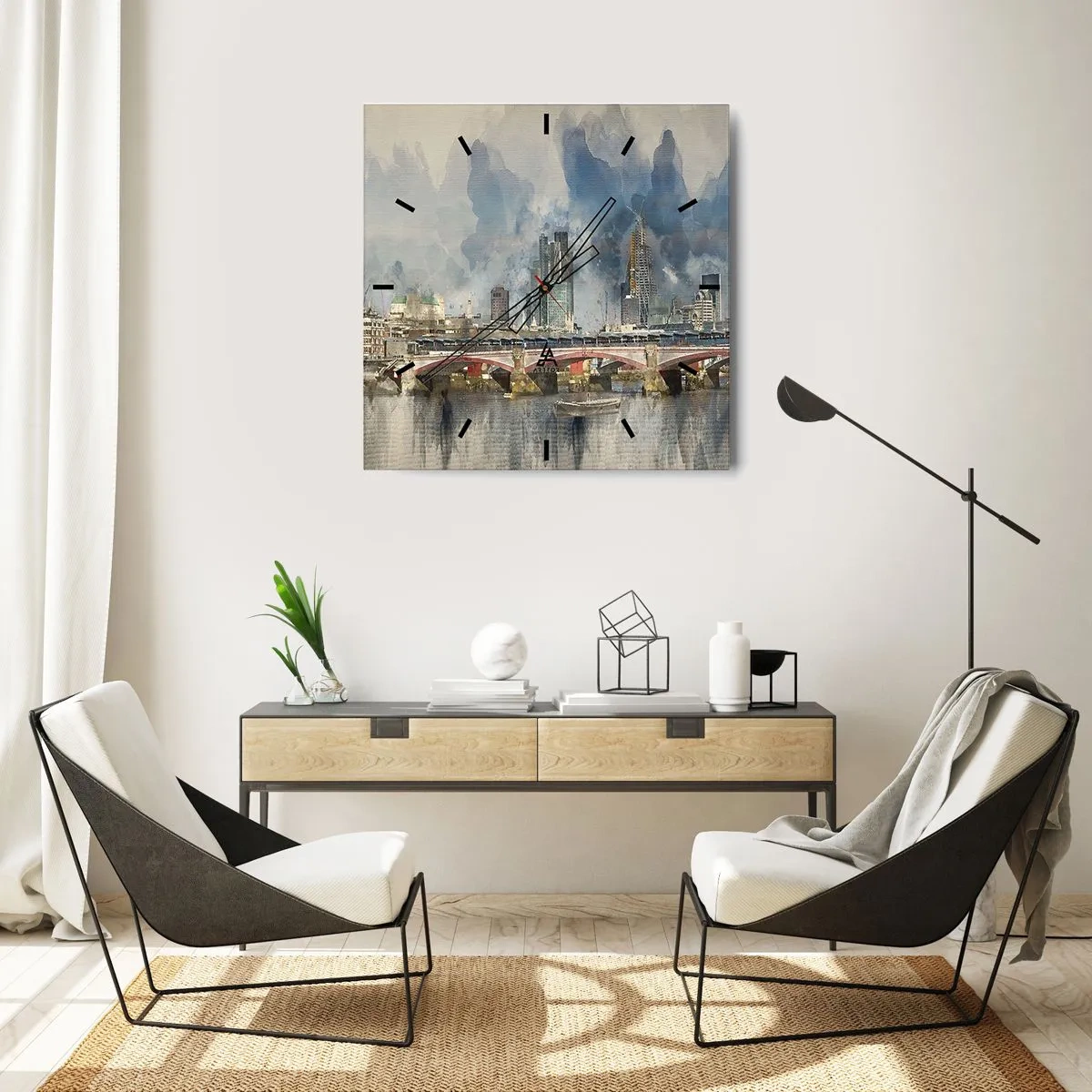 Reloj de pared - Reloj de vidrio - Londres en todo su esplendor - 40x40 cm