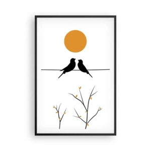 Póster en marco negro - Noche de ruiseñores - 61x91 cm