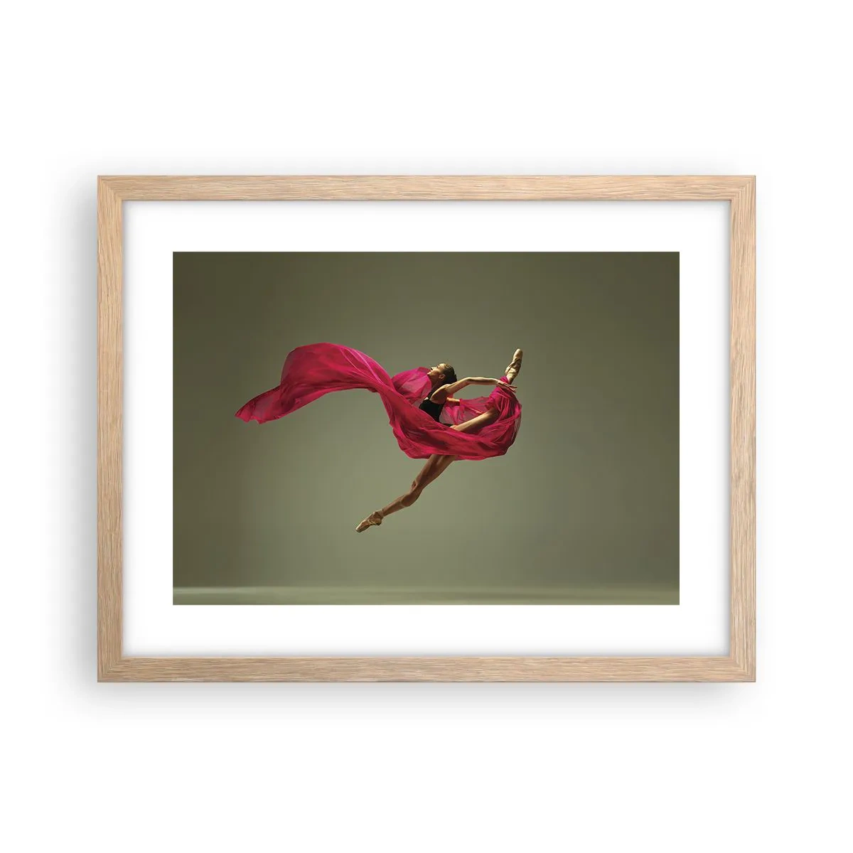 Póster en marco roble claro - Llama danzante - 40x30 cm