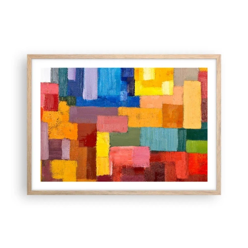 Póster en marco roble claro - Cada una diferente, todas coloridas - 70x50 cm