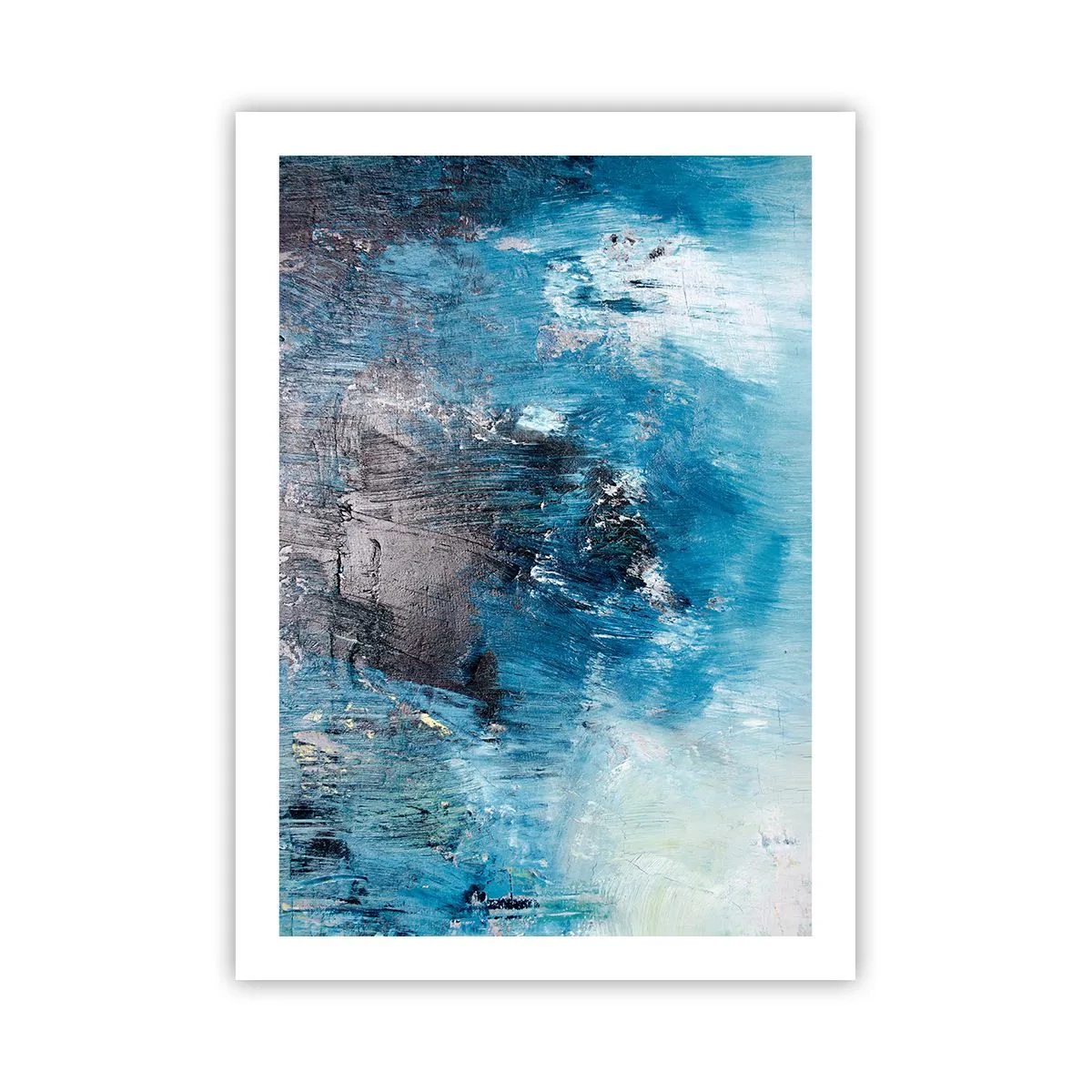 Póster - Composición abstracta en tonos azules - 50x70cm - Rapsodia celeste - Decoración de pared moderna para salón y dormitorio ARTTOR