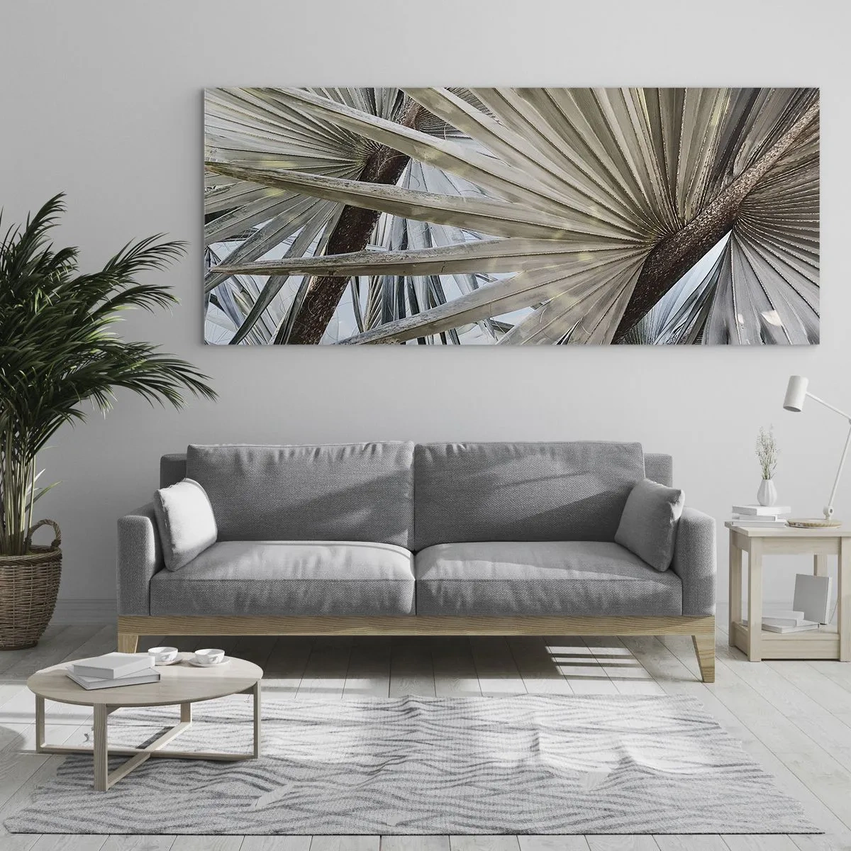 Cuadro sobre vidrio - Impresiones sobre Vidrio - Abanicos en el trópico - 100x40 cm