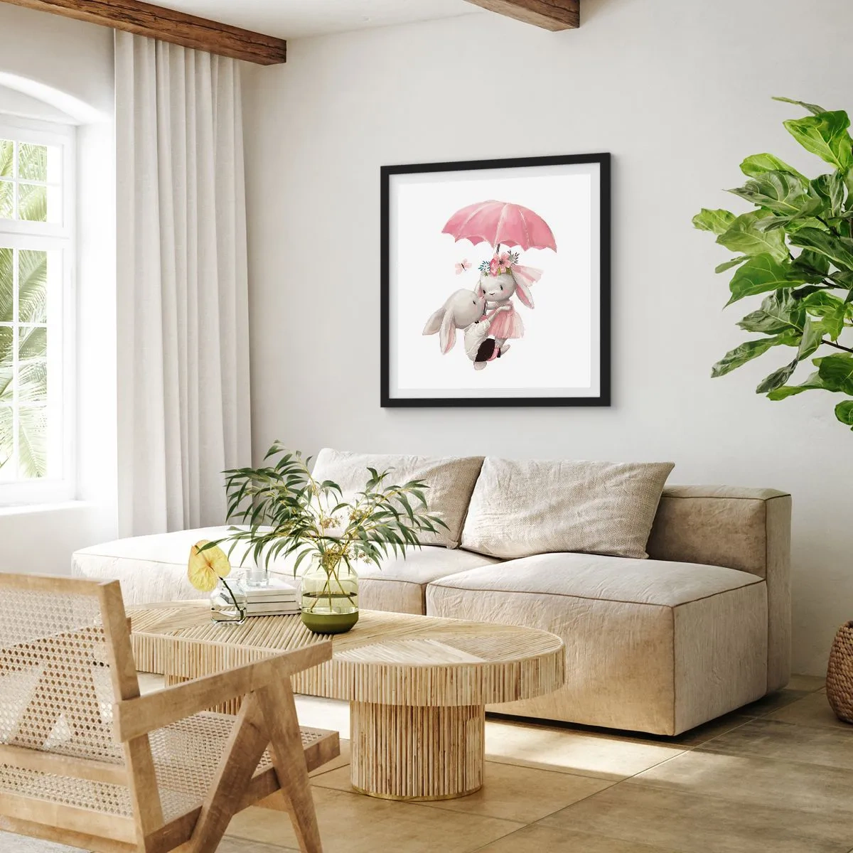 Póster en marco negro - Esto es amor - 60x60 cm