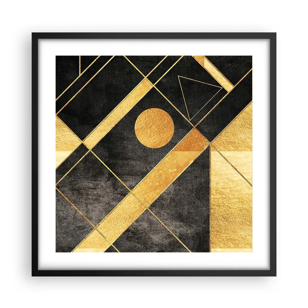 Póster en marco negro - Sol del desierto - 50x50 cm
