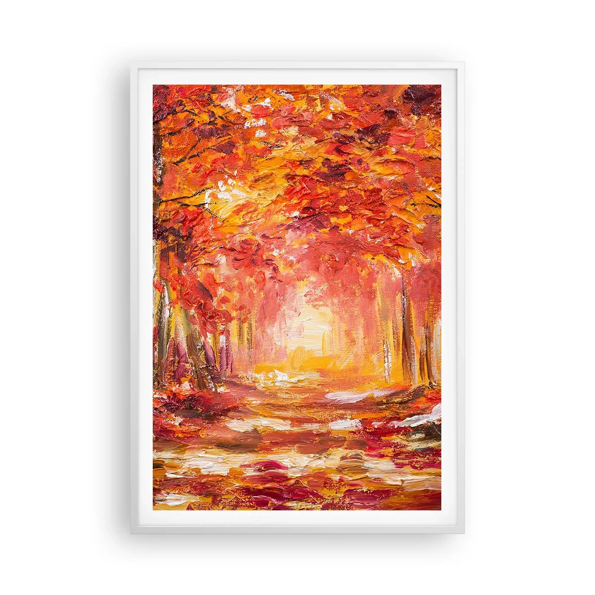 Póster en marco blanco - Bosque de cobre - 70x100 cm