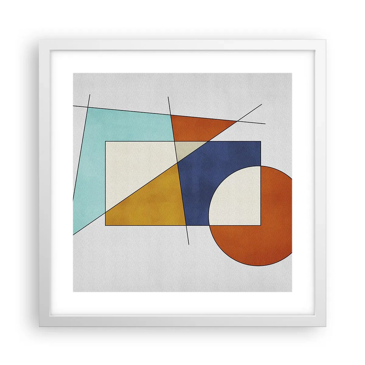 Póster en marco blanco - Abstracción: diversión modernista - 40x40 cm