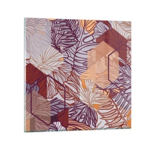 Cuadro sobre vidrio - Impresiones sobre Vidrio - La unión imposible de la geometría y la naturaleza - 30x30 cm