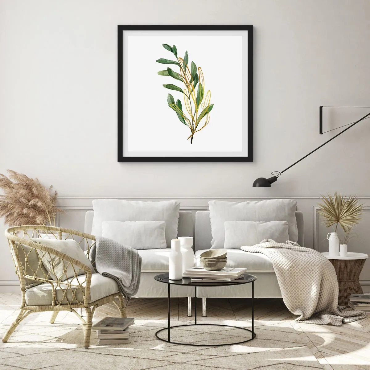 Póster en marco negro - La vida se abre camino - 60x60 cm
