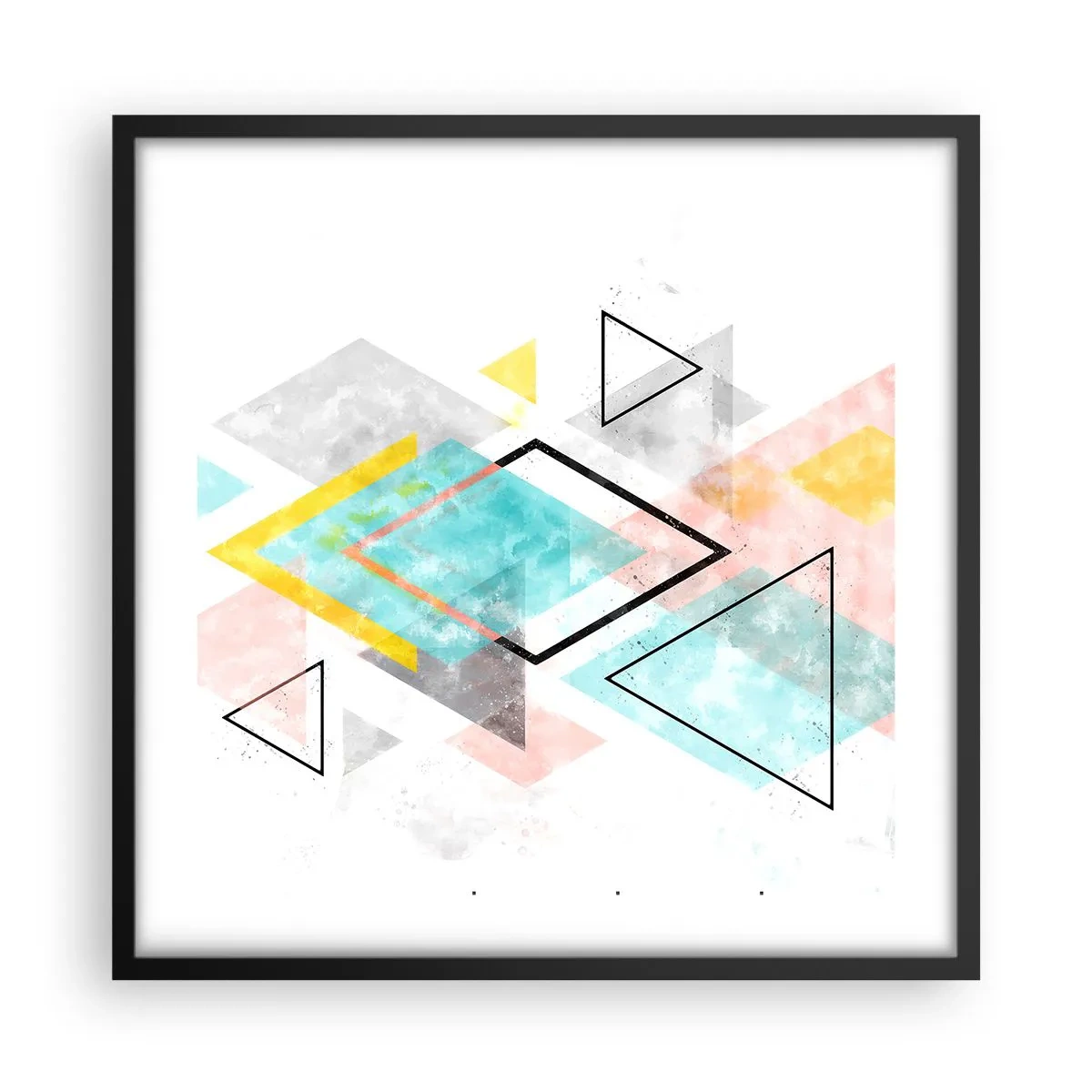 Póster en marco negro - Un juego geométrico - 50x50 cm