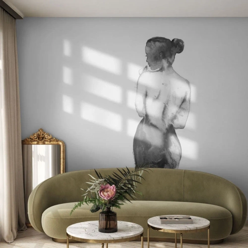 Fotomural Premium Canvas - La figura de una mujer capturada en sutil acuarela. - 100x70cm - Sin ella el mundo deja de tener sentido - Decoración de pared moderna para salón y dormitorio ARTTOR