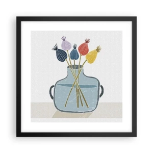 Póster en marco negro - Como una semilla de amapola - 40x40 cm