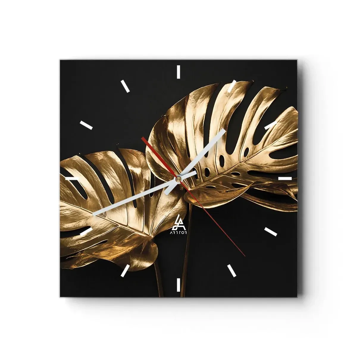 Reloj de pared - Reloj de vidrio - Tesoros de la naturaleza - 40x40 cm