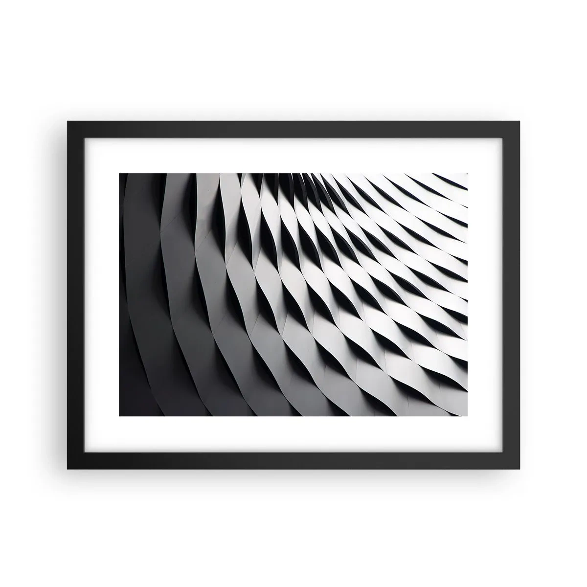 Póster en marco negro - En la superficie de las ondas - 40x30 cm
