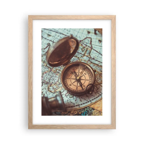 Póster en marco roble claro - Para el aventurero - 30x40 cm