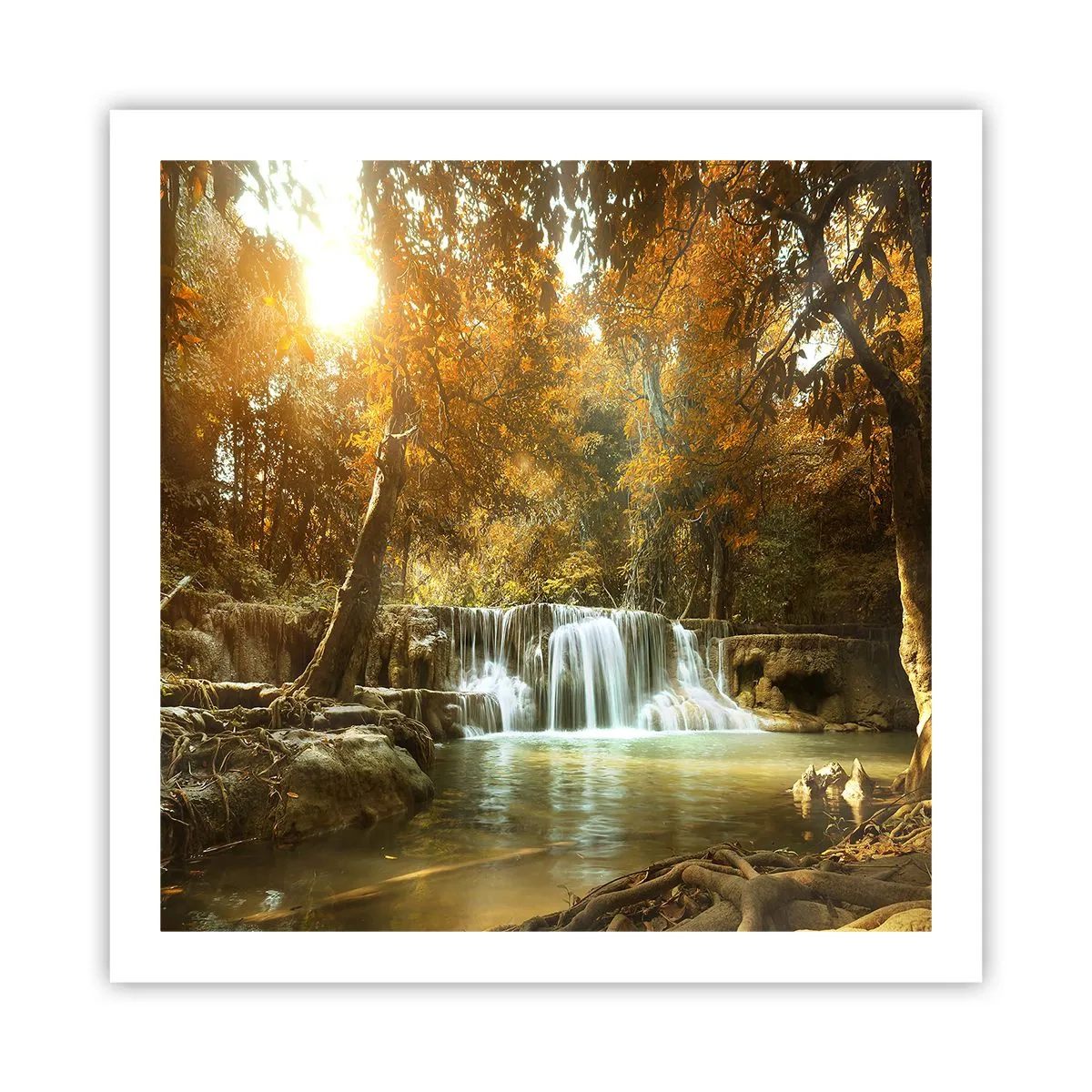 Póster - Una cascada en el parque - 60x60 cm